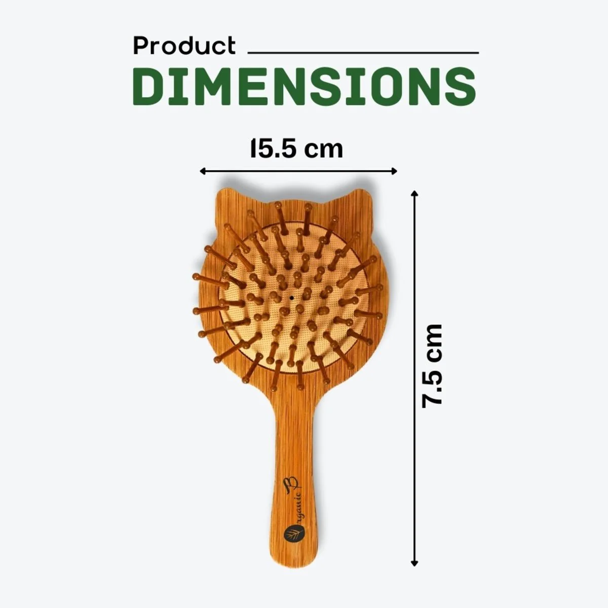 Cat Shaped Paddle Hairbrush | Bamboo - Image 3