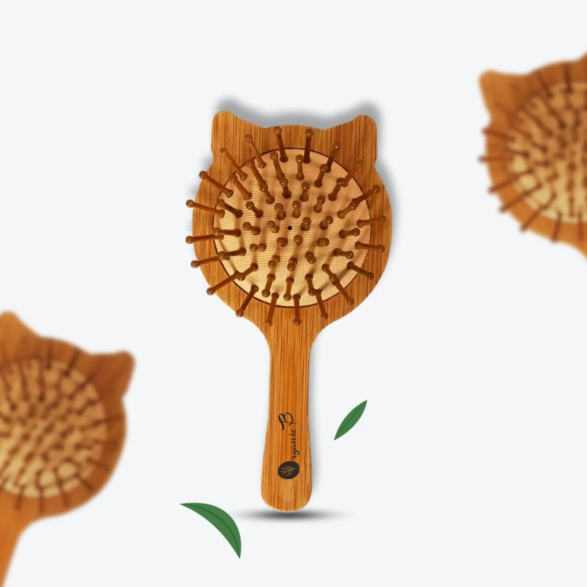 Cat Shaped Paddle Hairbrush | Bamboo - Image 4