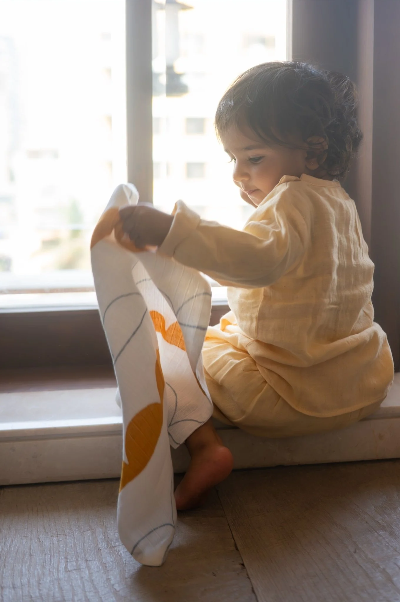 Organic Muslin Medium Wash Cloth – Earthy Fun Shapes - Image 4