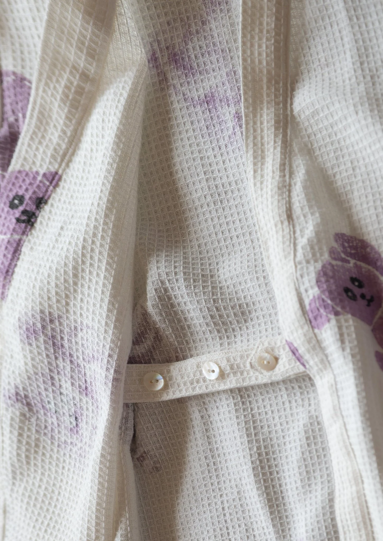 Pure Waffle Cotton Medium Robe for Kids – Koala Design, Purple - Image 14