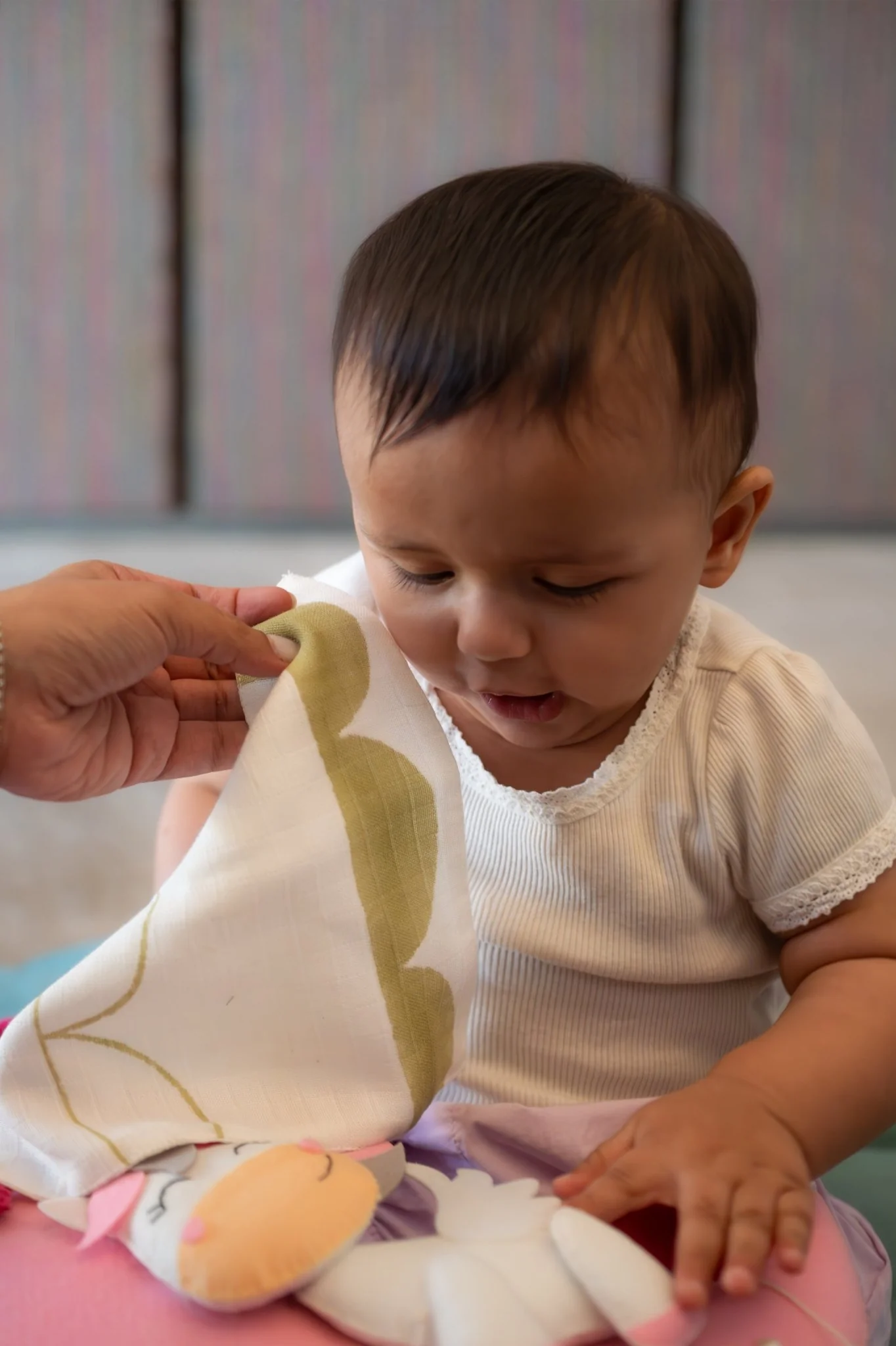 Organic Muslin Small Wash Cloth – Circus Half Moon - Image 4