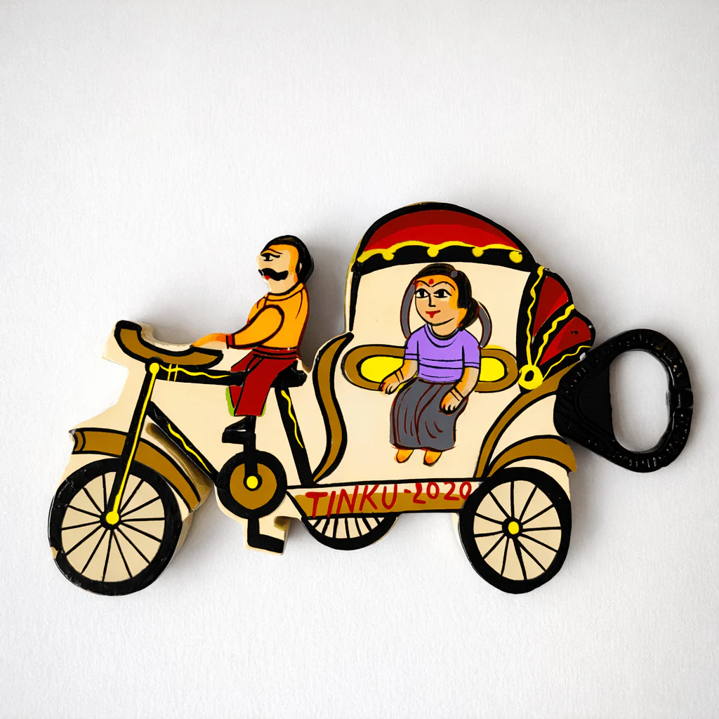 Cycle Rickshaw Bottle Opener With Fridge Magnet - Image 3