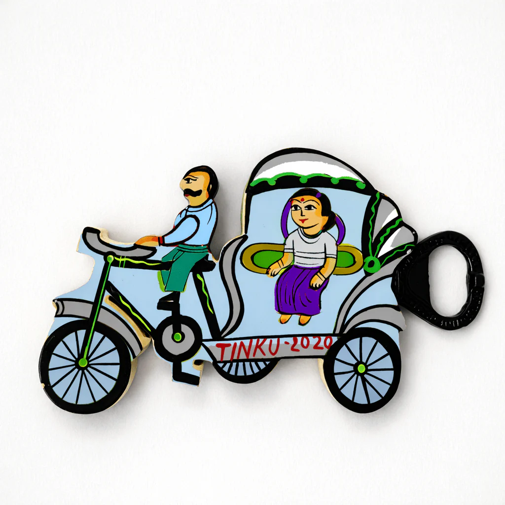 Cycle Rickshaw Bottle Opener With Fridge Magnet - Image 4