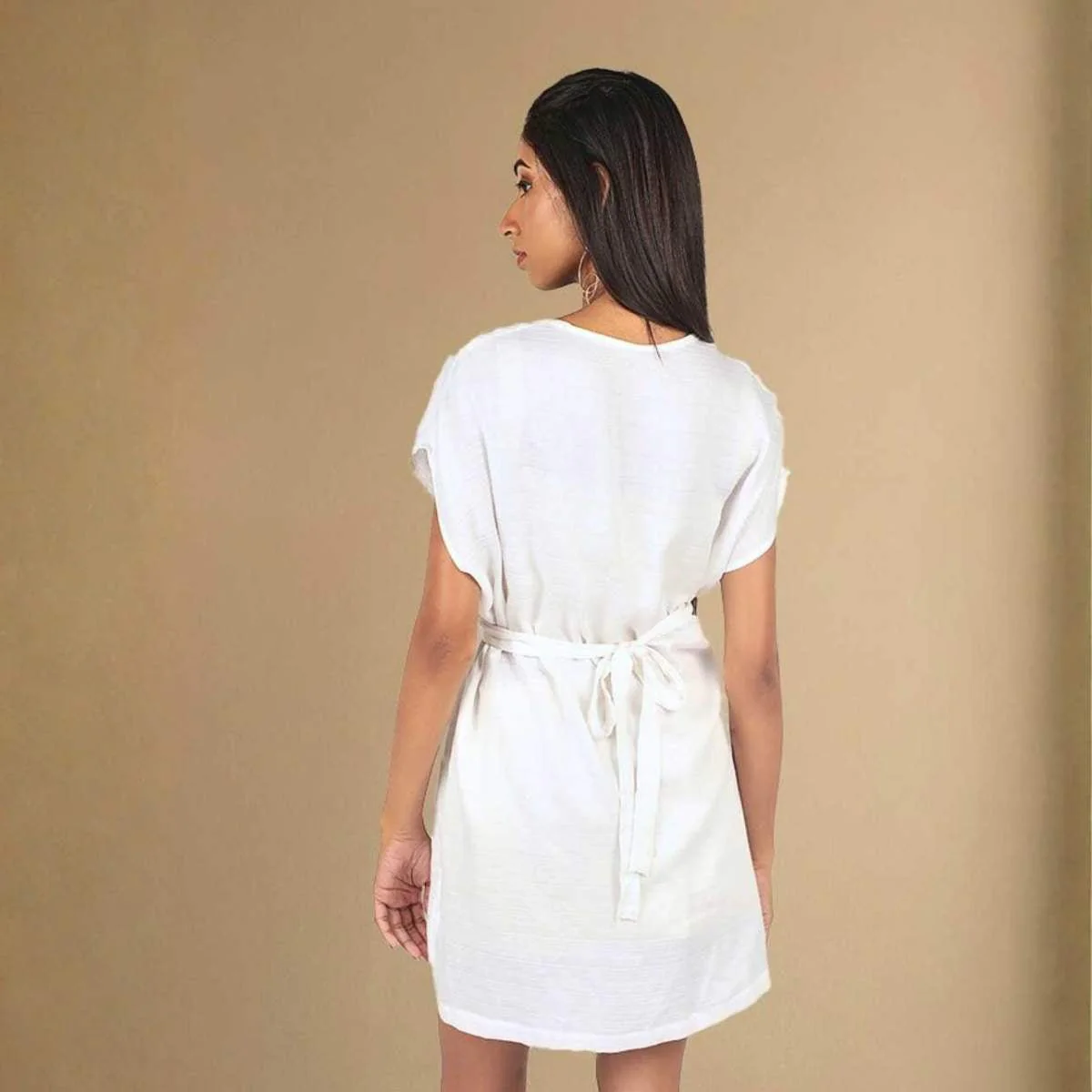 Daydream White Tencel Dress For Women | Soft & Breathable - Image 4