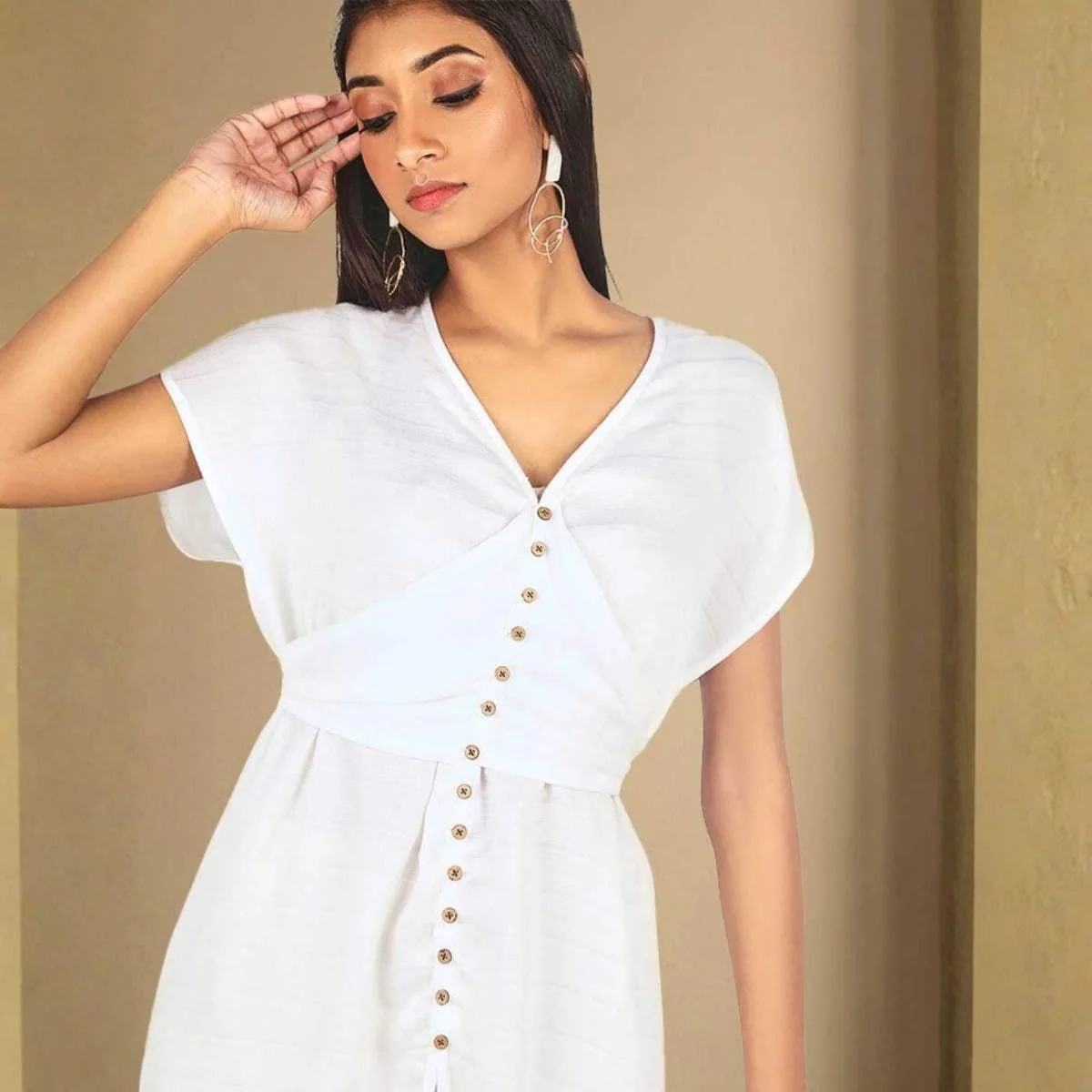 Daydream White Tencel Dress For Women | Soft & Breathable - Image 5