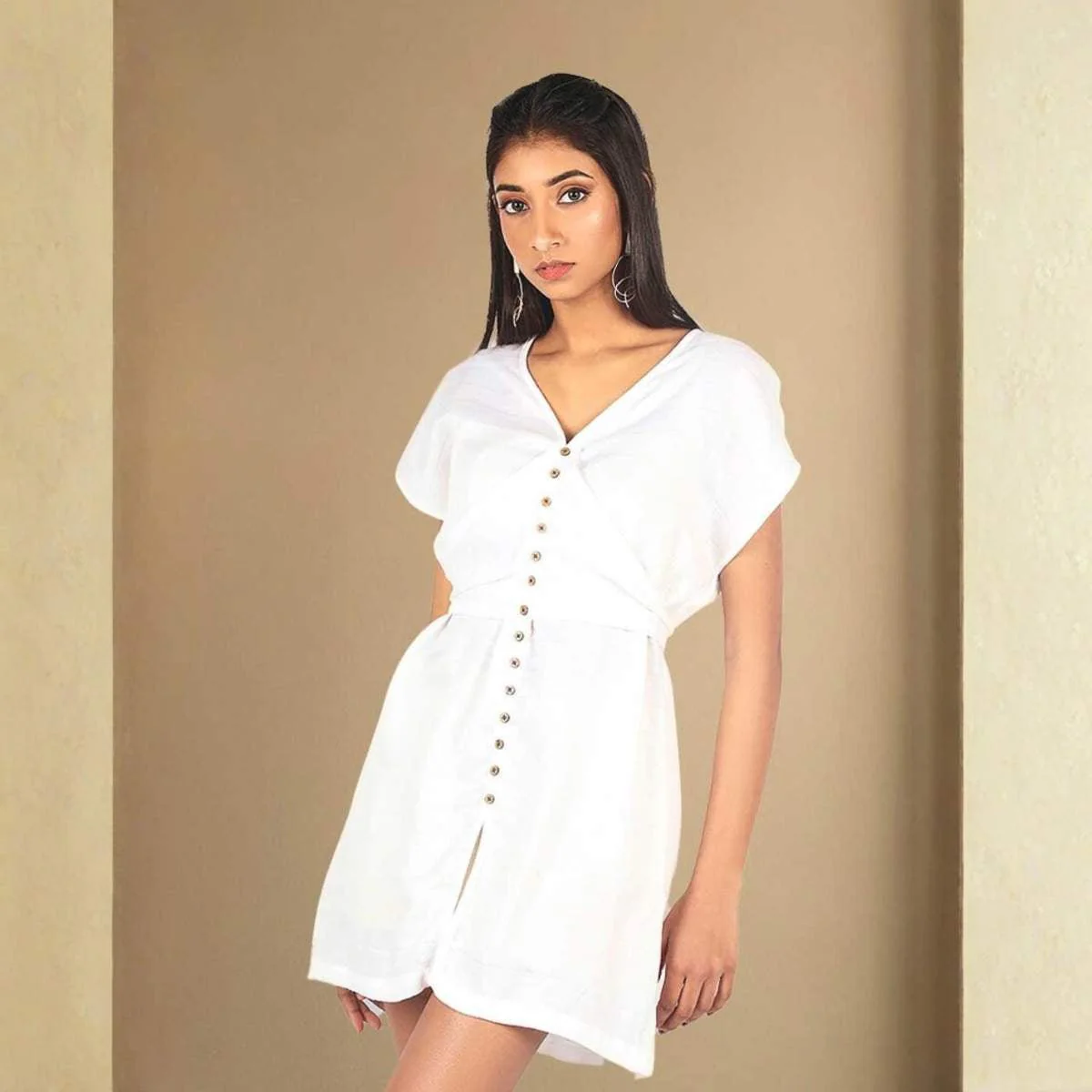 Daydream White Tencel Dress For Women | Soft & Breathable - Image 6