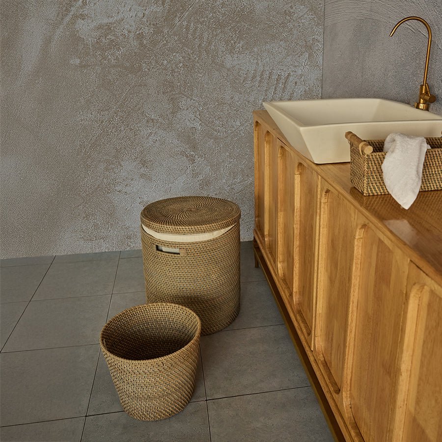 Functional & Stylish Destin Grey Rattan Organizer Basket - Image 2
