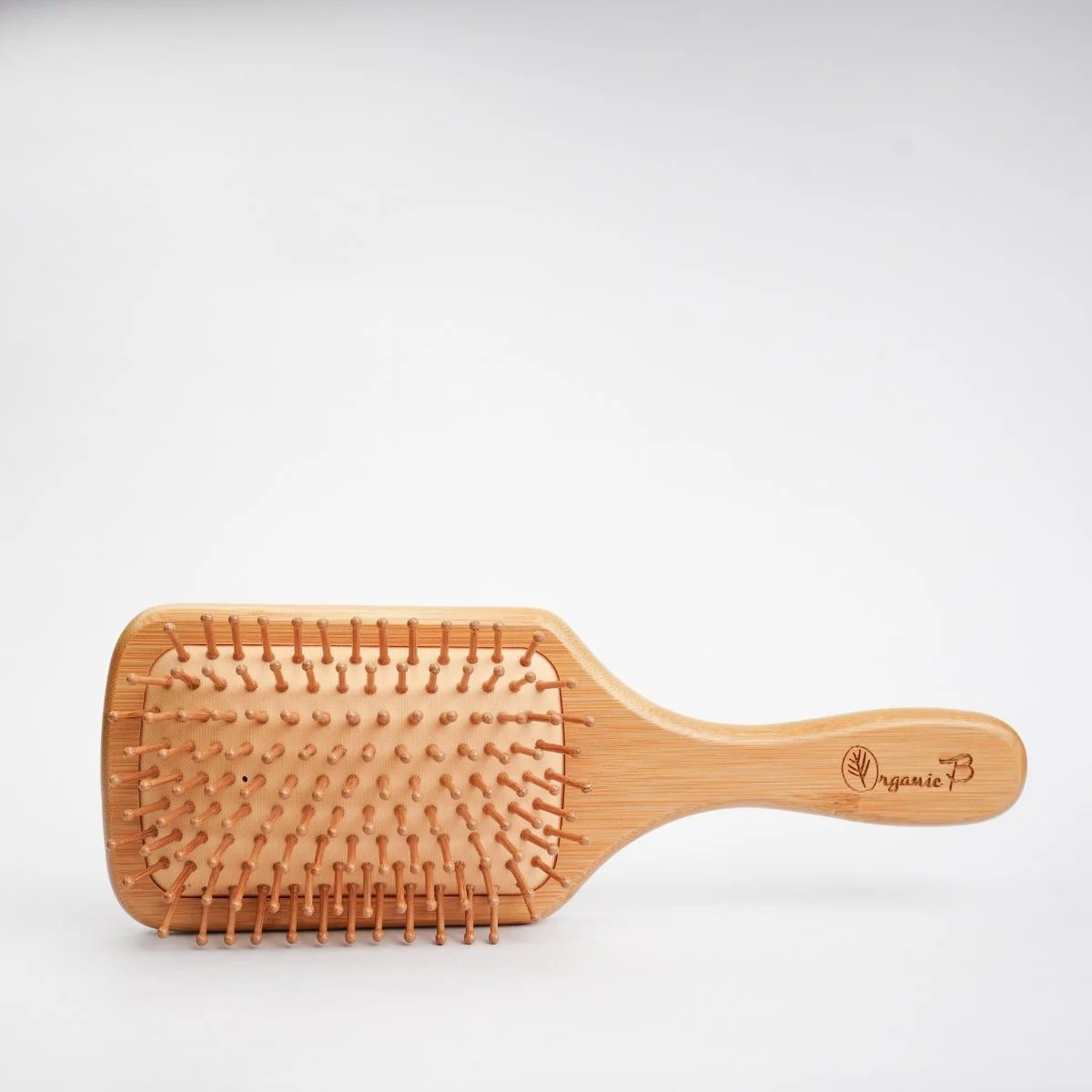 Rectangular Paddle Hairbrush |Solid Bamboo |Large - Image 2
