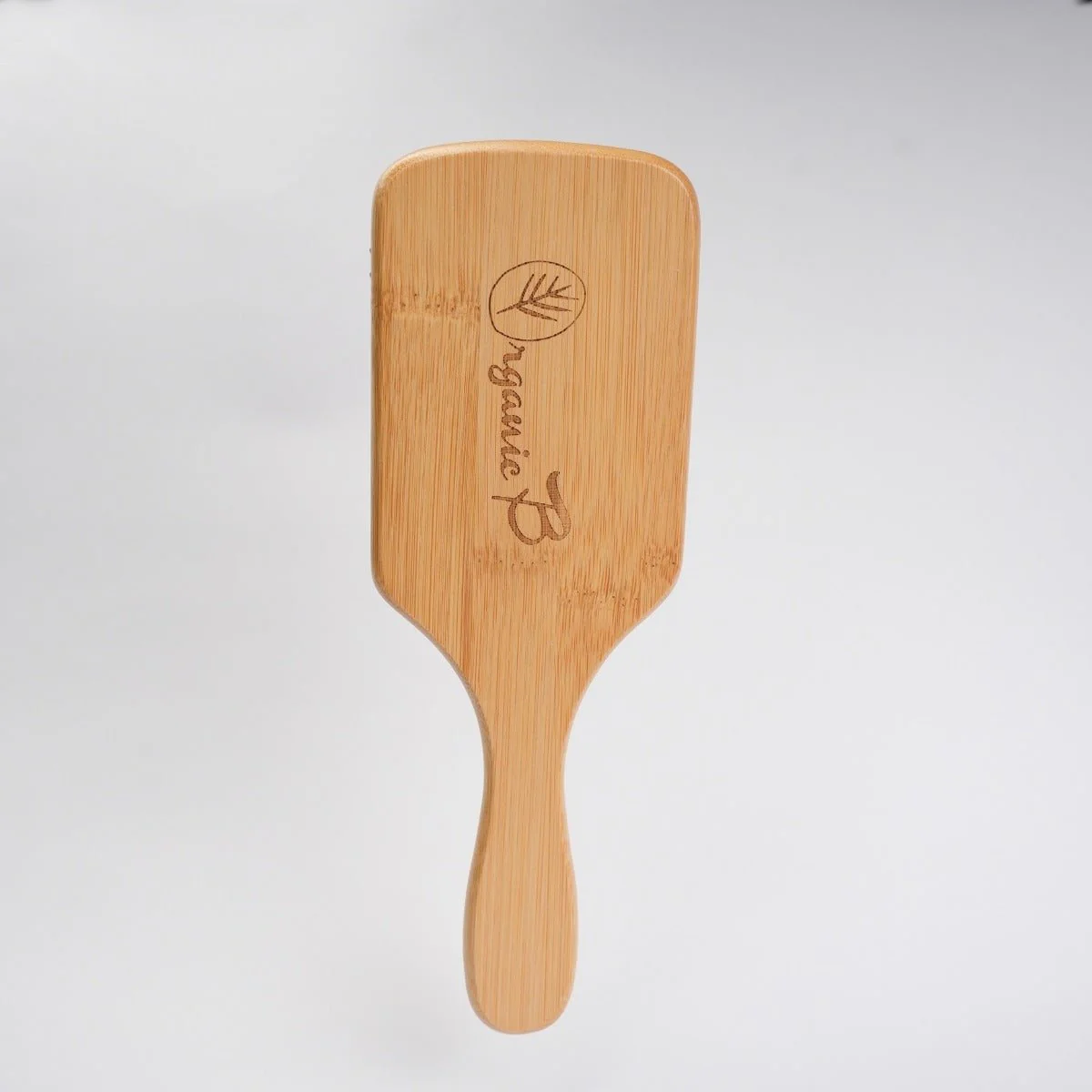 Rectangular Paddle Hairbrush |Solid Bamboo |Large - Image 5