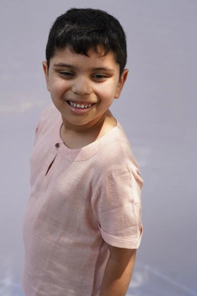 Dilbar Unisex Kurta Top I Pink Hand-Spun Cotton Top