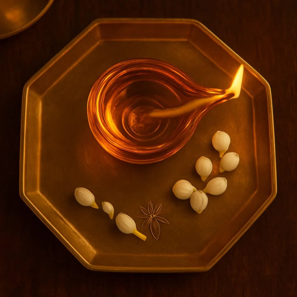 Divya Ambar Jyot – Art Glass Puja Diya Festival Lamp - Image 5
