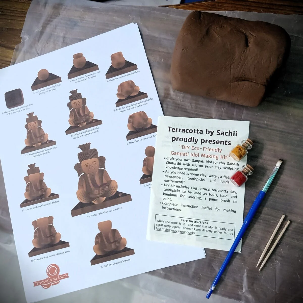 DIY Natural Clay Ganesh Idol Making Kit - Image 4
