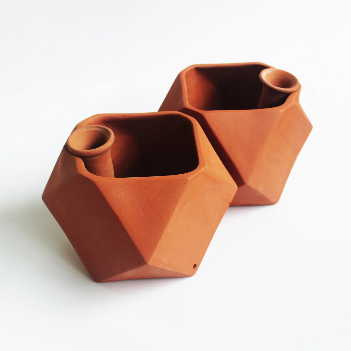 D'MOND-1 Terracotta Planter with Deep Root Watering System- Set of 2 - Image 2
