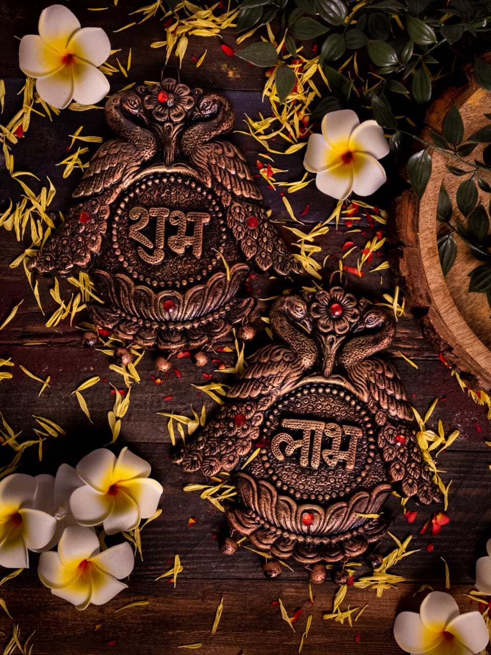Double Peacock Subh Labh – Festive Handmade Decor - Image 5