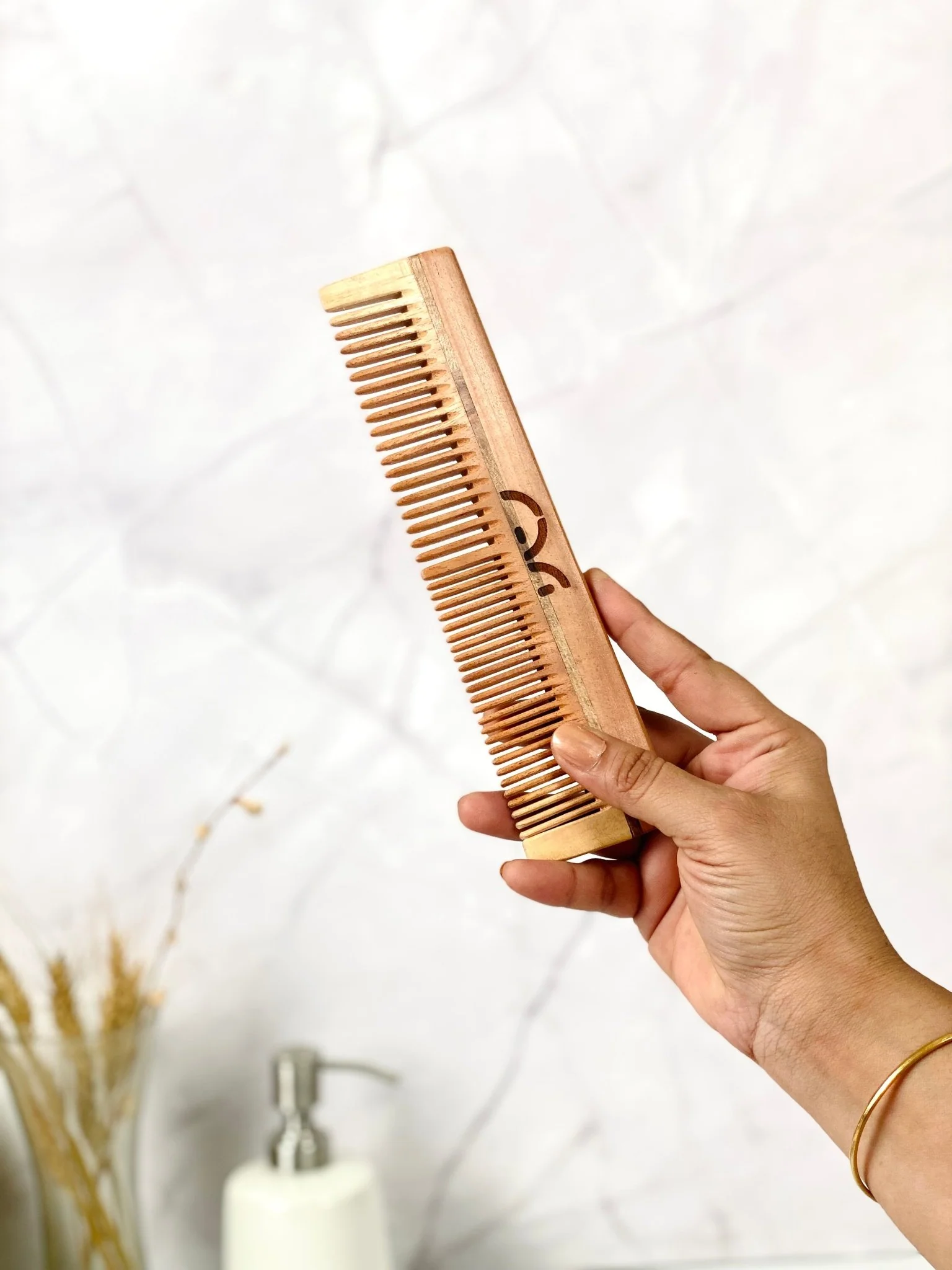 Duel Teeth Neem Wood Comb - Image 2