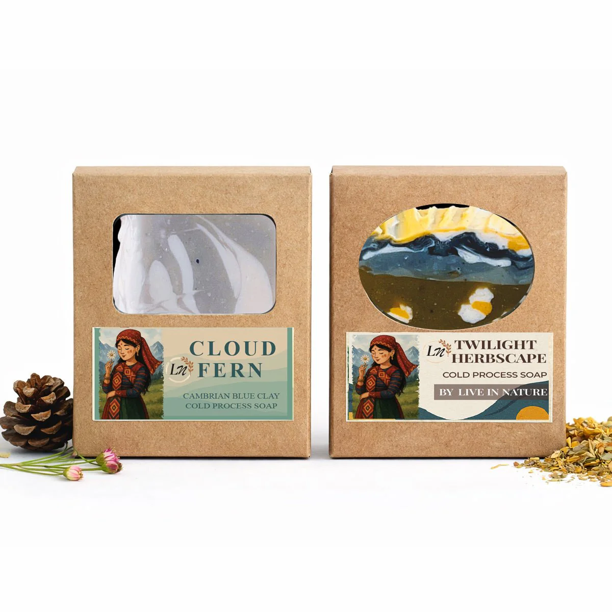 Earth Ruby & Morning Blossom Soap Set Pack Of 2 | Handmade Soaps - Image 5
