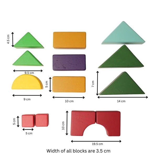 Multicolored Wooden Geo Blocks | Toys for Toddlers and Preschoolers - Image 3
