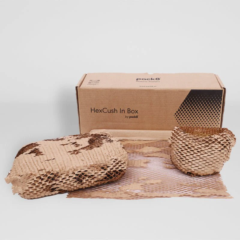 Honeycomb Paper Bubble Wrap with Dispenser (100M x 15" Roll) - Image 2