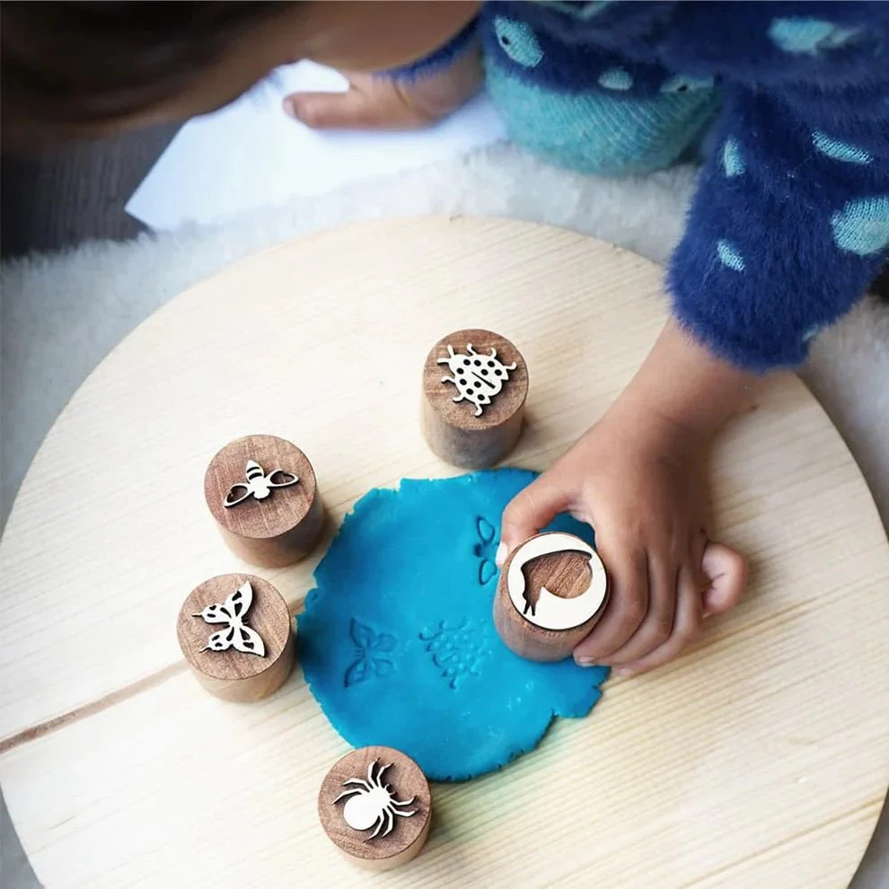 Wooden Insect Stamp Set – Eco-Friendly Montessori Toy for Toddlers - Image 2