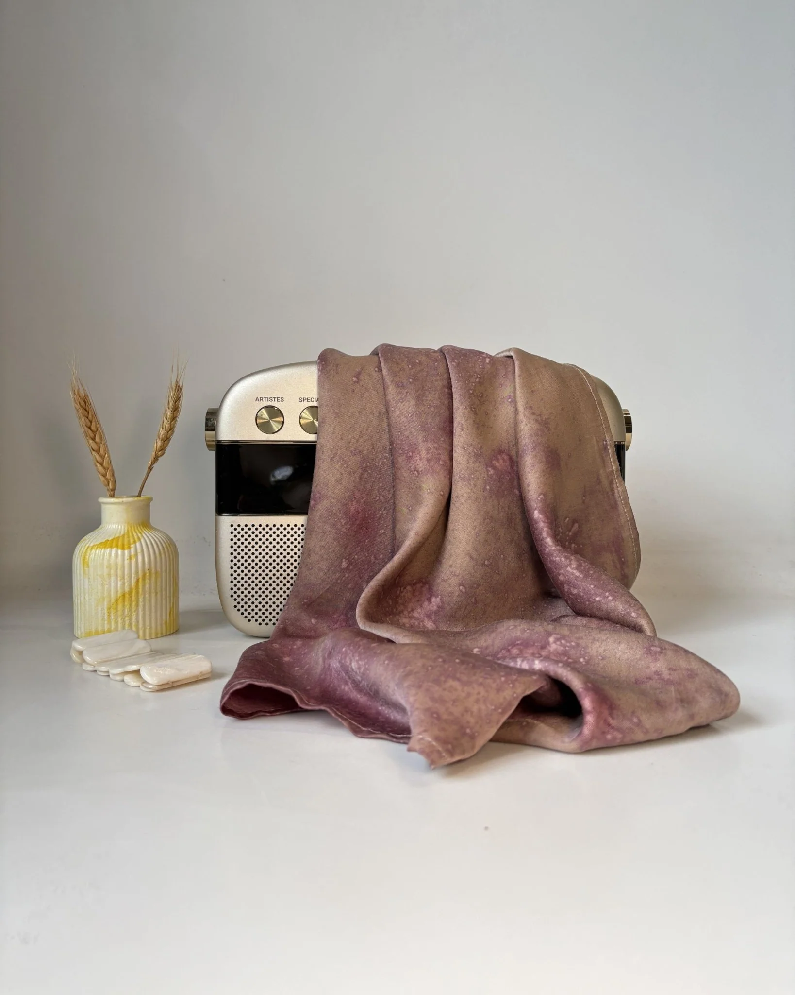 Eco-Printed Lavender Rain Bandana | Sustainable Cotton Accessory - Image 4