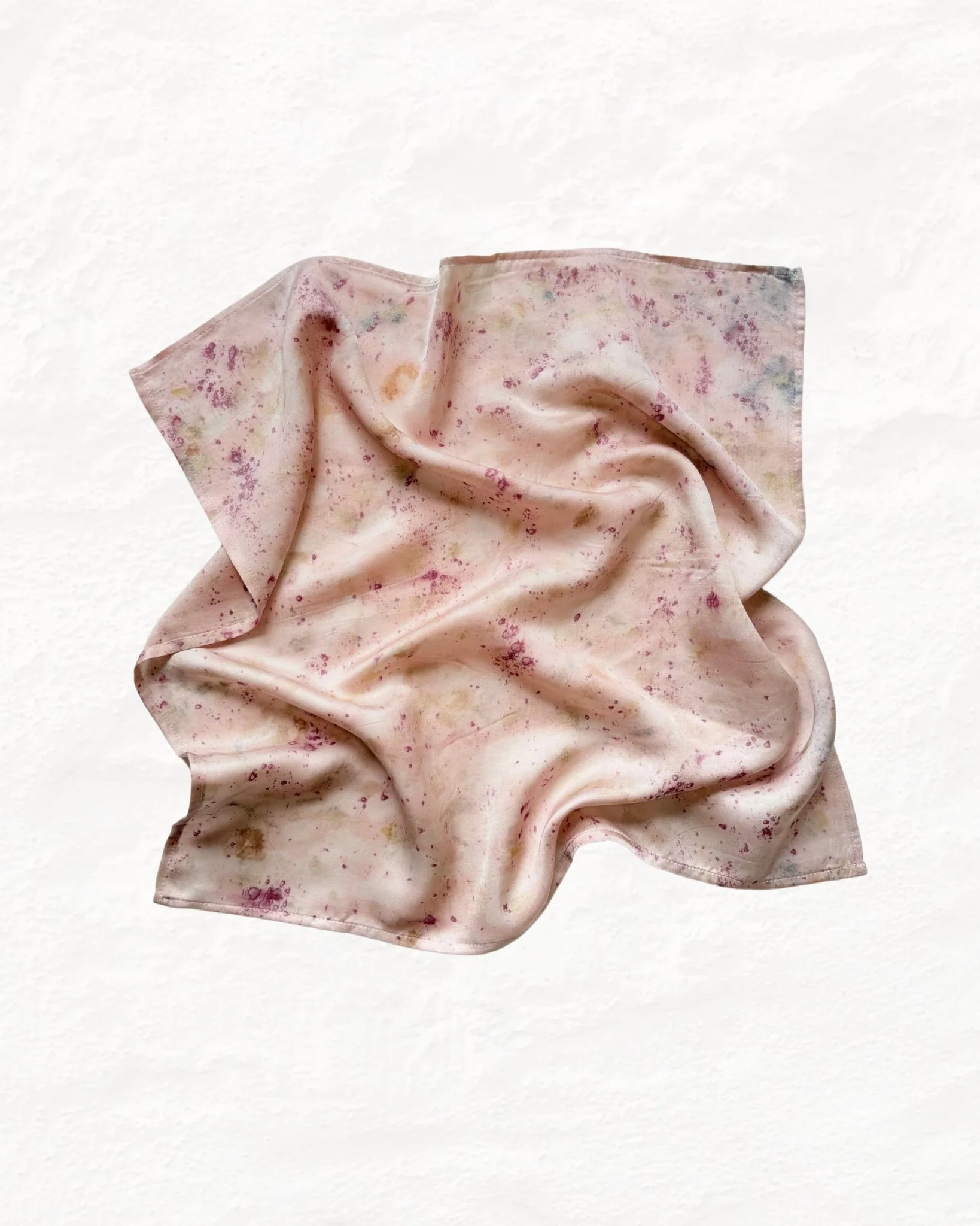 Eco-Printed Rose Bloom Bandana | Natural Hand-Dyed Cotton Scarf - Image 2