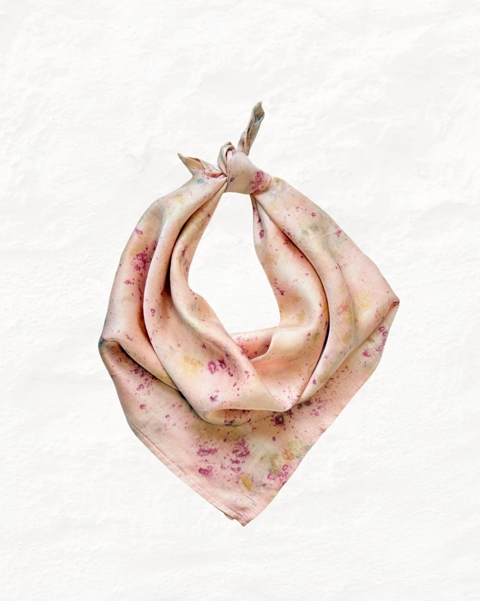 Eco-Printed Rose Bloom Bandana | Natural Hand-Dyed Cotton Scarf - Image 3