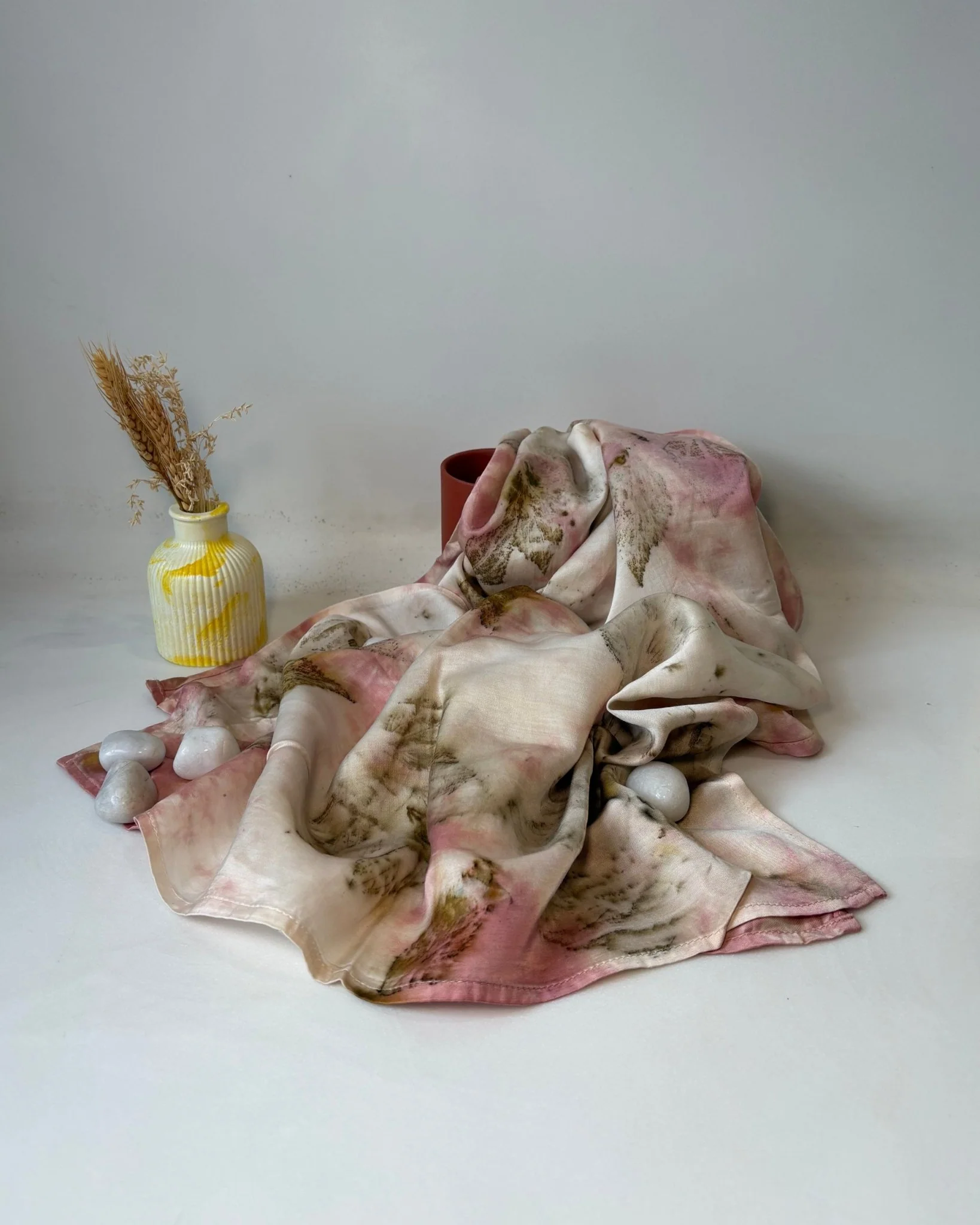 Eco-Printed Softly Rooted Scarf | Natural Botanical Dyed Cotton - Image 3
