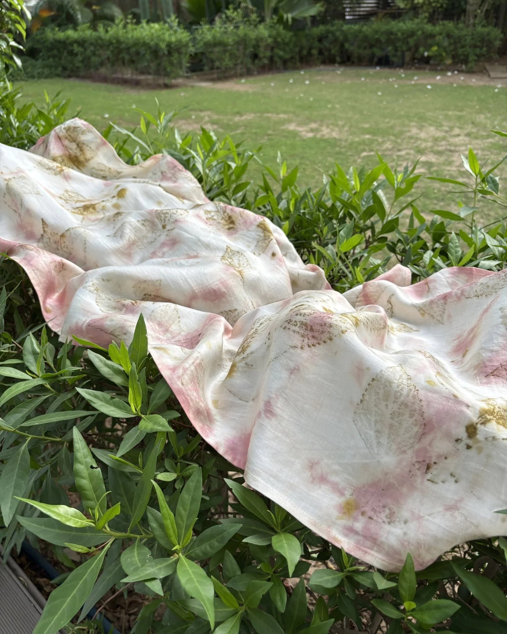 Eco-Printed Softly Rooted Scarf | Natural Botanical Dyed Cotton - Image 5
