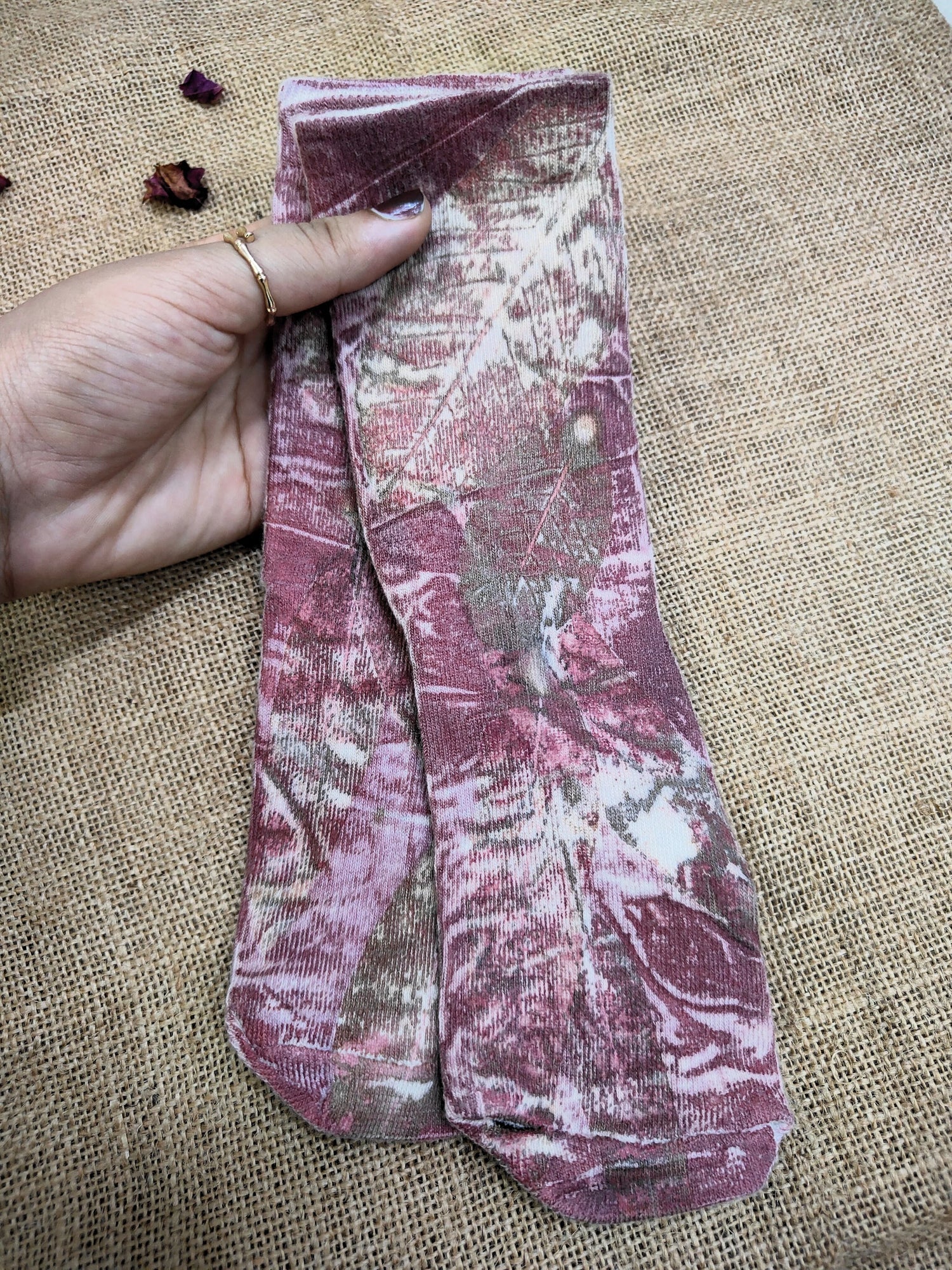 Ecoprinted Pure Cotton Socks | Naturally Dyed with Madder - Image 2