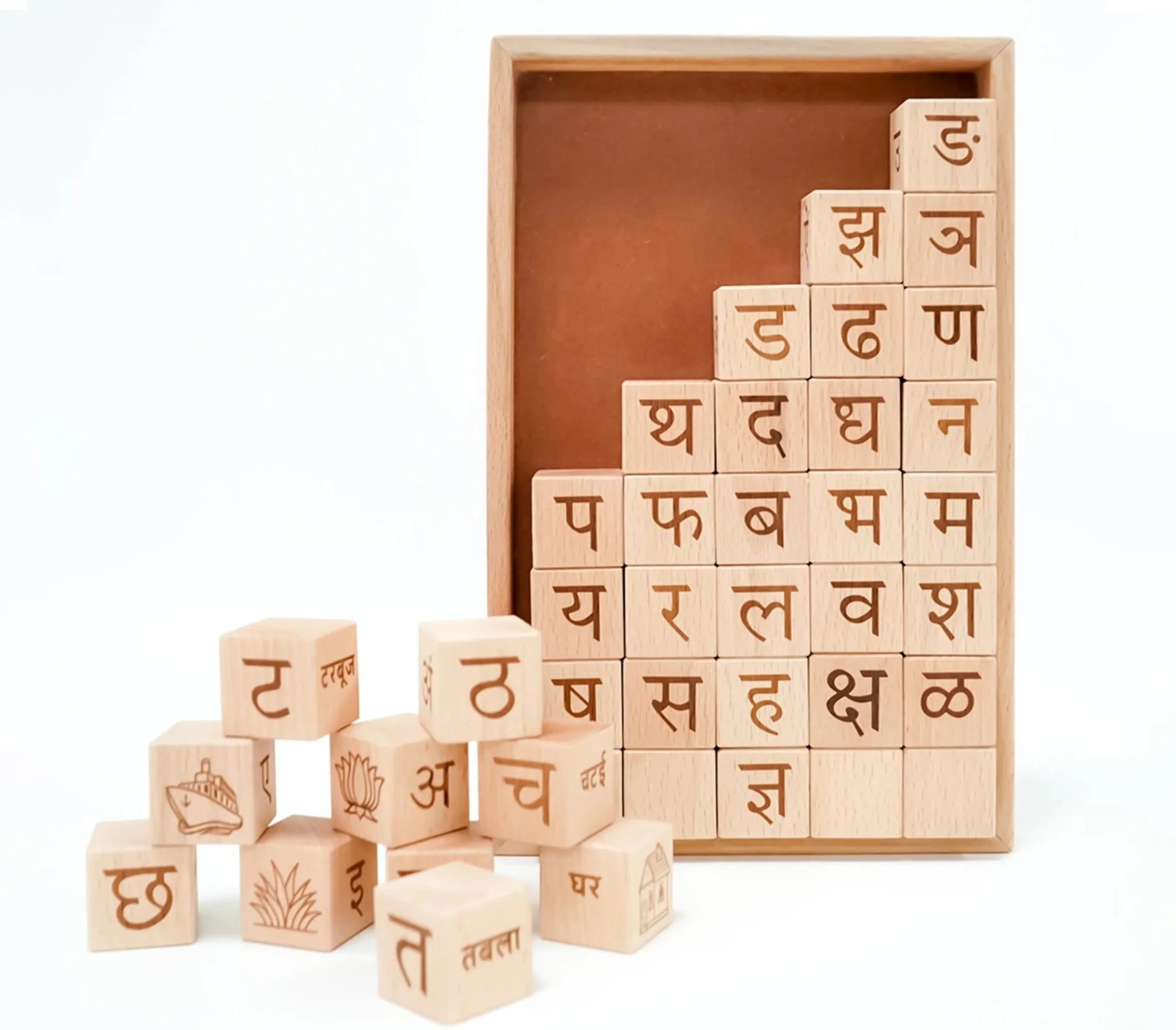 4-in-1 Educational Blocks Set for Kids – Marathi Learning Toy