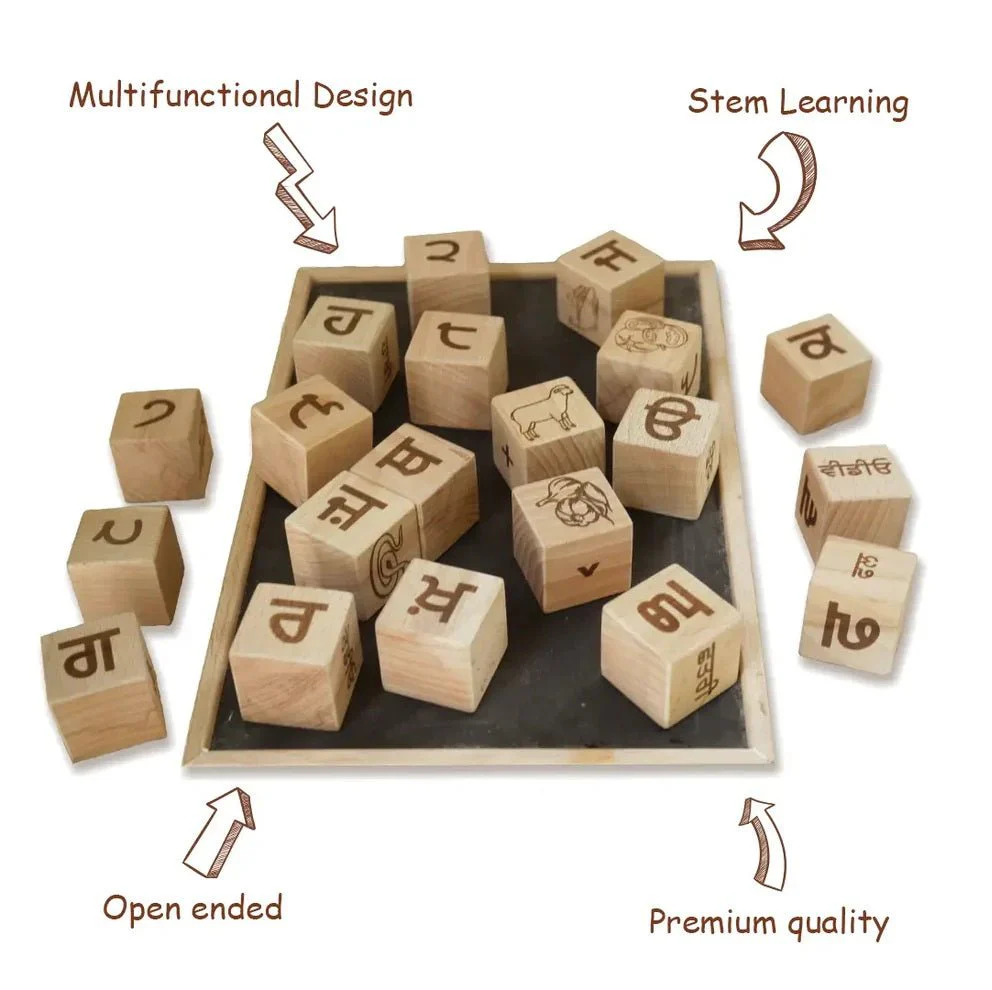 4-in-1 Punjabi Learning Blocks – Educational Toy for Kids - Image 3