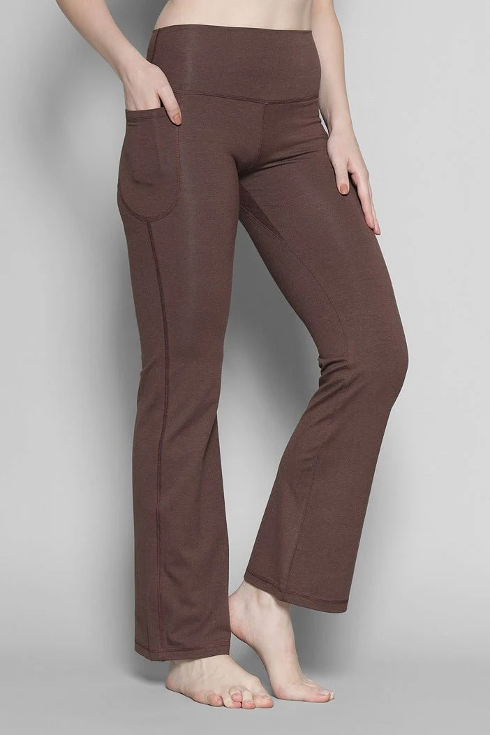 Brown Sienna Flare Yoga Pants for Women – Activewear Bottoms - Image 10