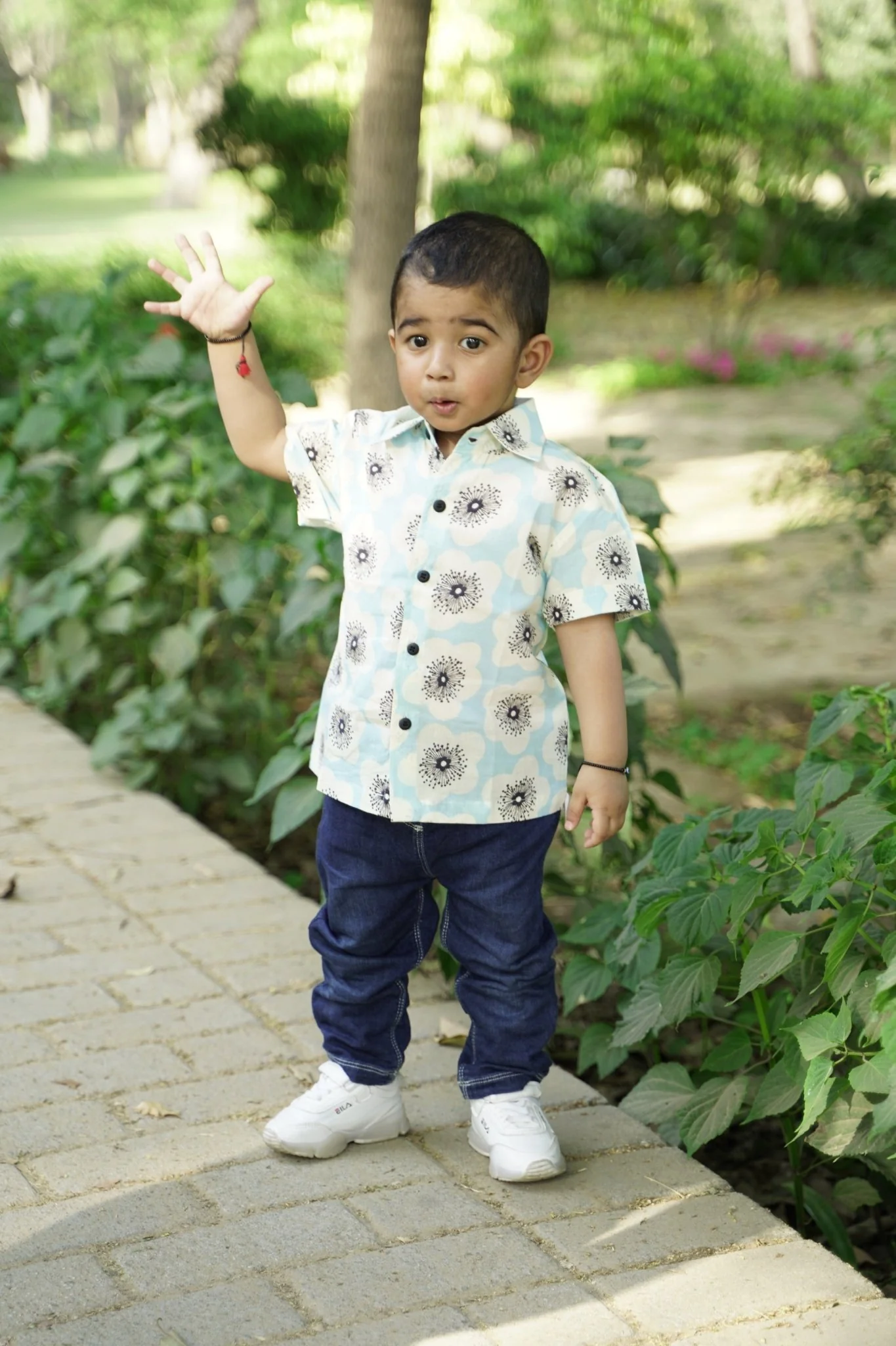 Farhaan Shirt I Bright Blue Floral Cotton Shirt for Boys