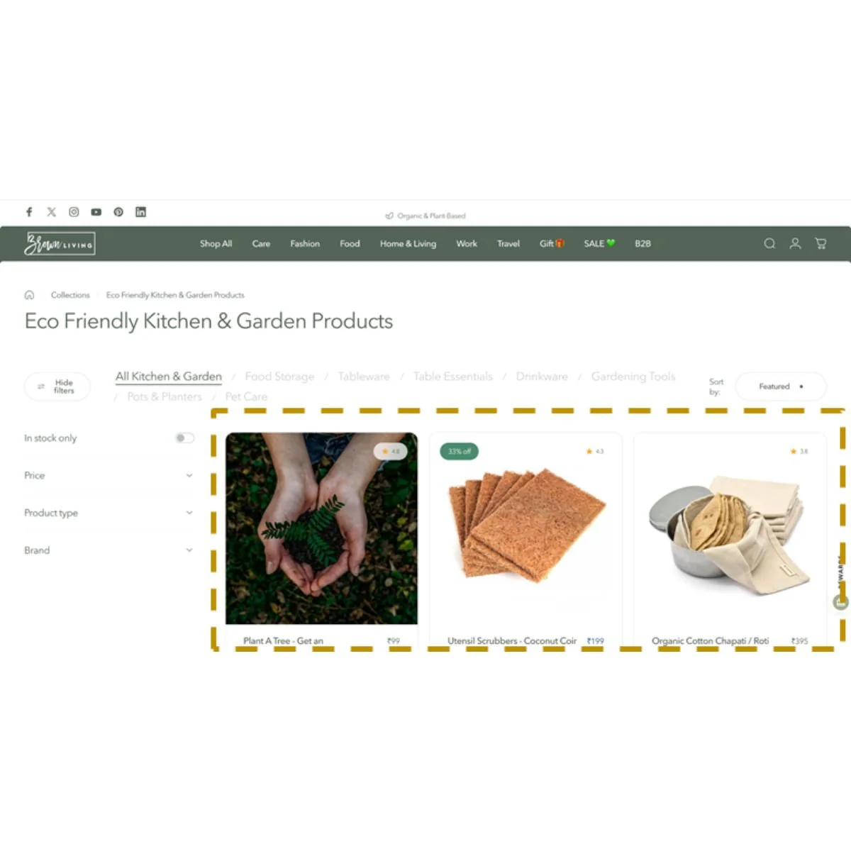 Featured Product on Sub Product Category Page - 1st Row