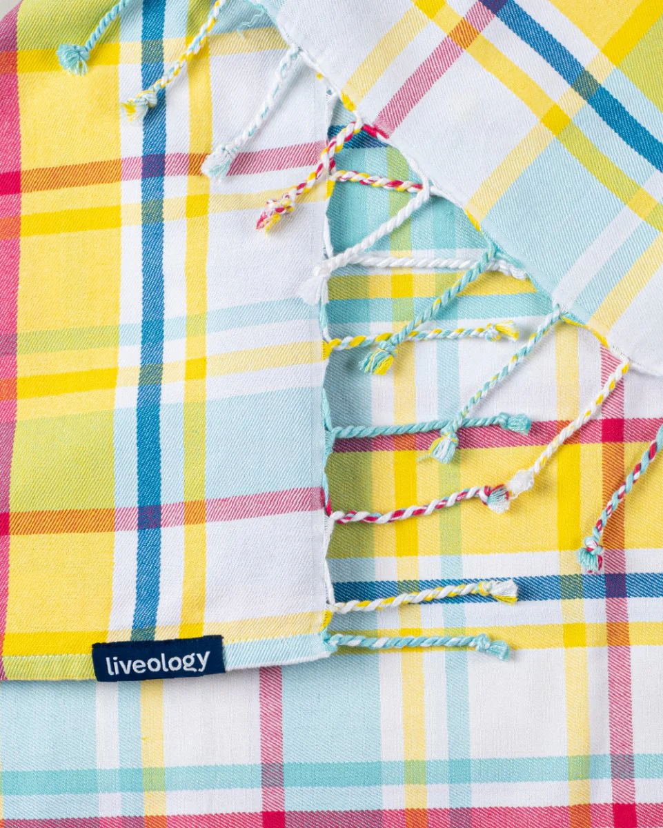 Bamboo & Cotton Blend Woven Bath Towel | Felicity Aqua - Image 2