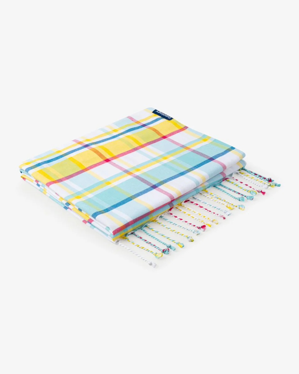Bamboo & Cotton Blend Woven Bath Towel | Felicity Aqua - Image 5