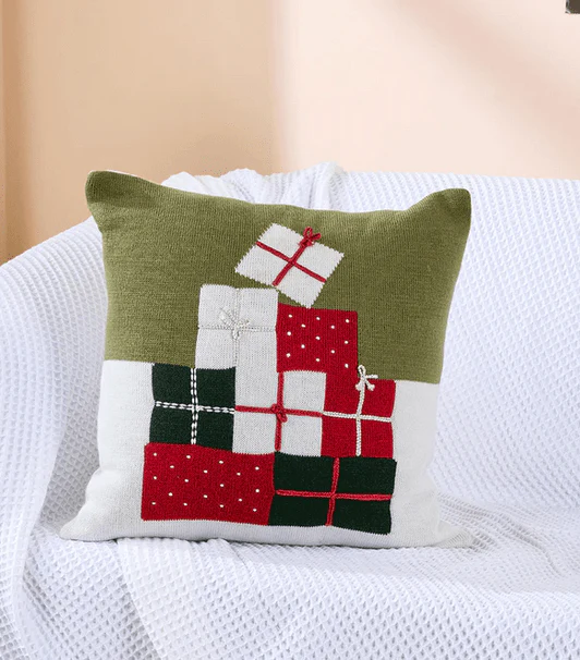 Festive Knit Bloom Cushion | Textured Decorative Cushion - Image 5