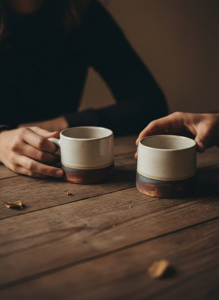 Fired Earth Tea Cup – Set of 2 | Handcrafted Clay Tea Cups - Image 2