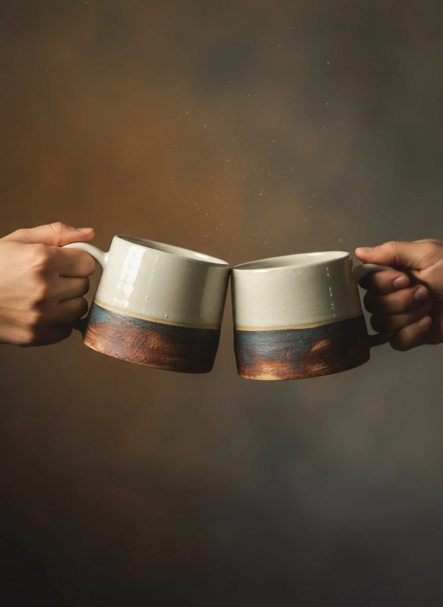 Fired Earth Tea Cup – Set of 2 | Handcrafted Clay Tea Cups - Image 3