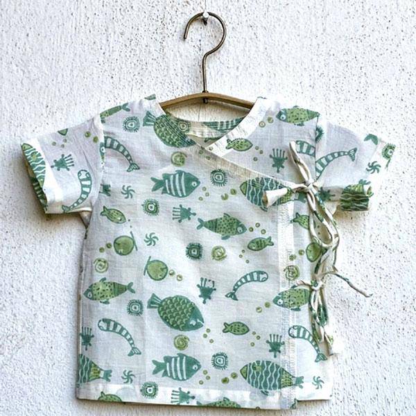 Fish Print Angarakha Top with Pants - Image 3