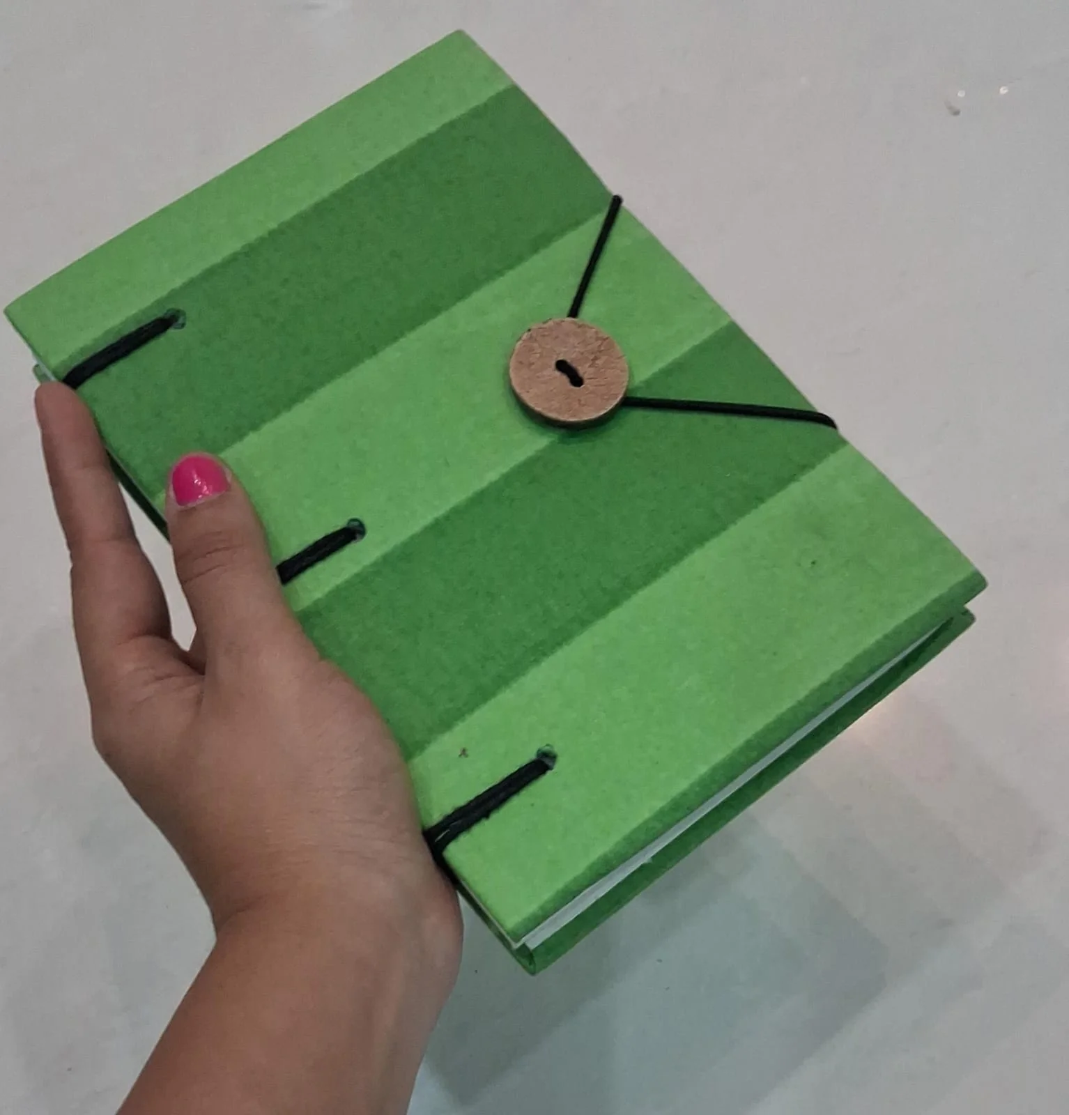 Greeny Fabric Handmade Diary - Image 3