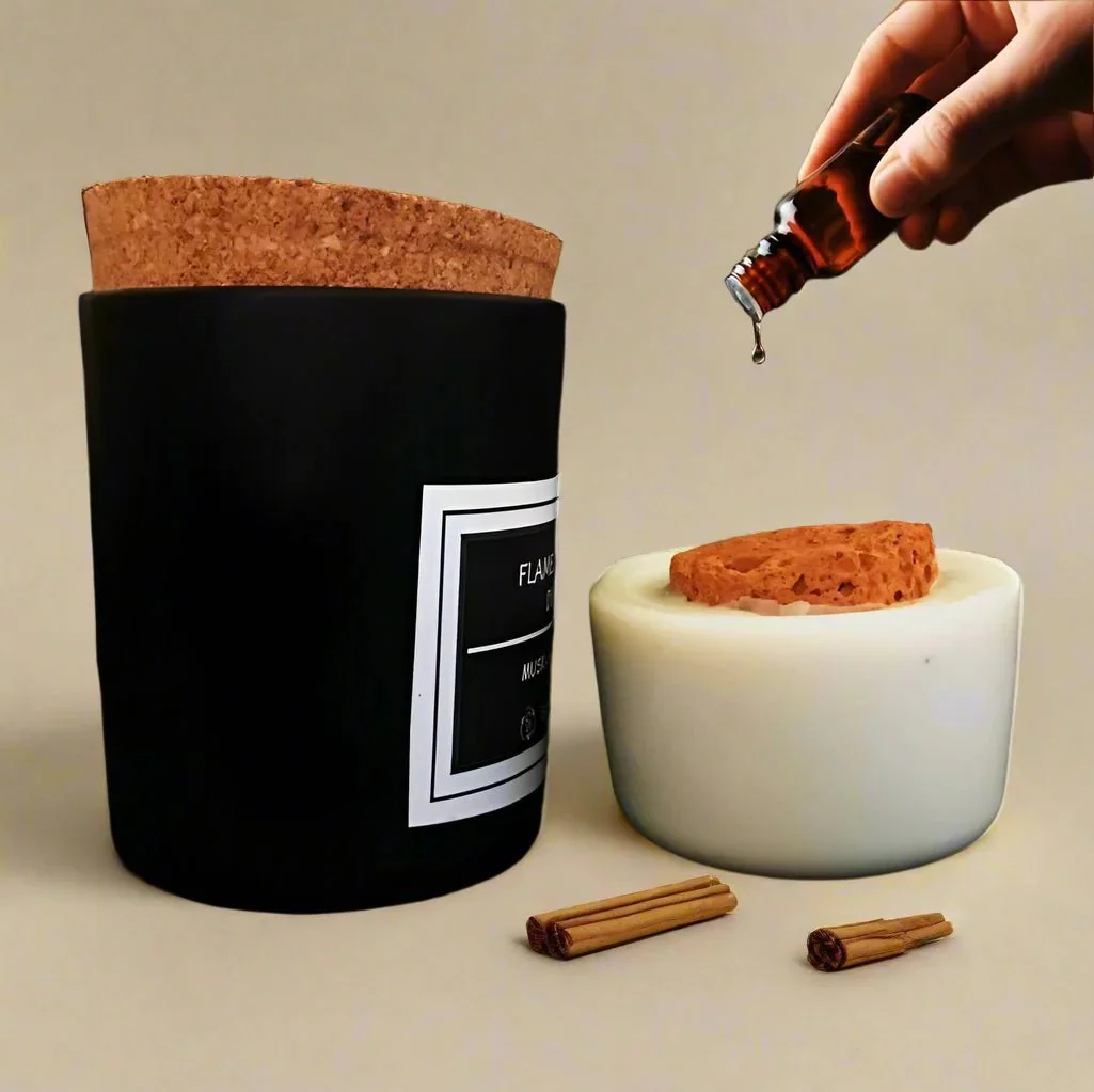 Flameless Terracotta & Wax-Aroma Diffuser with Cork & Black Jar - Image 7