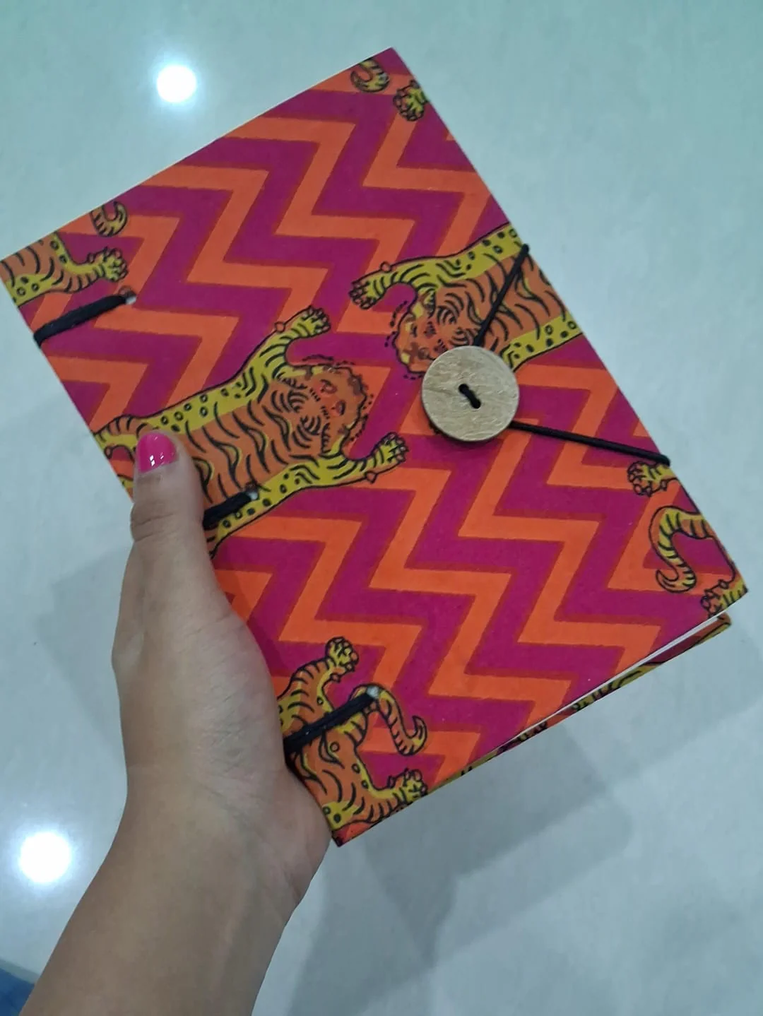 Cheetah Fabric Handmade Diary - Image 4
