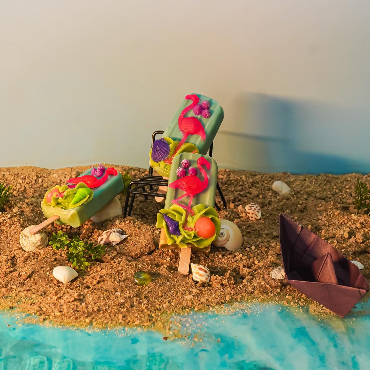 Flamingo Popsicle Soap- Tropical Fun Handmade Soap Bar