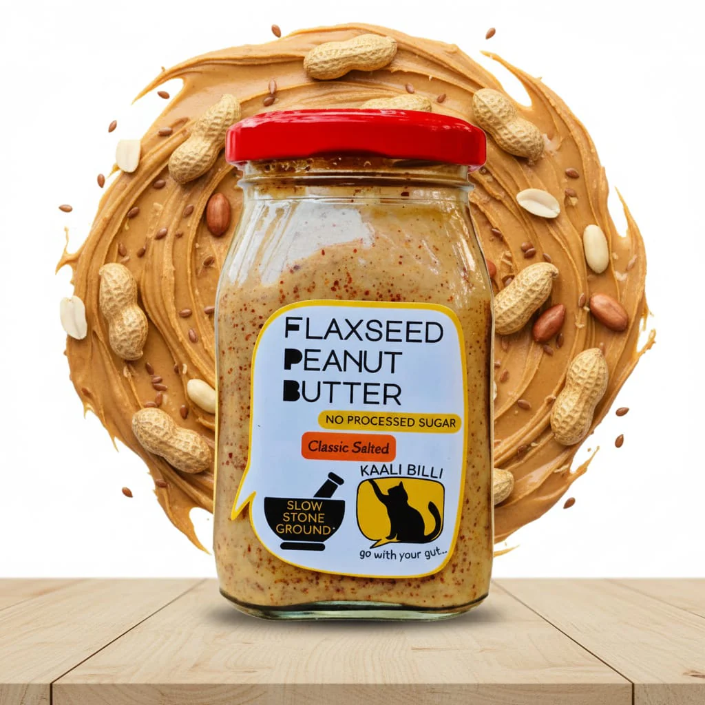 Flaxseed Peanut Butter Salted 330g | High Protein Natural Spread - Image 3