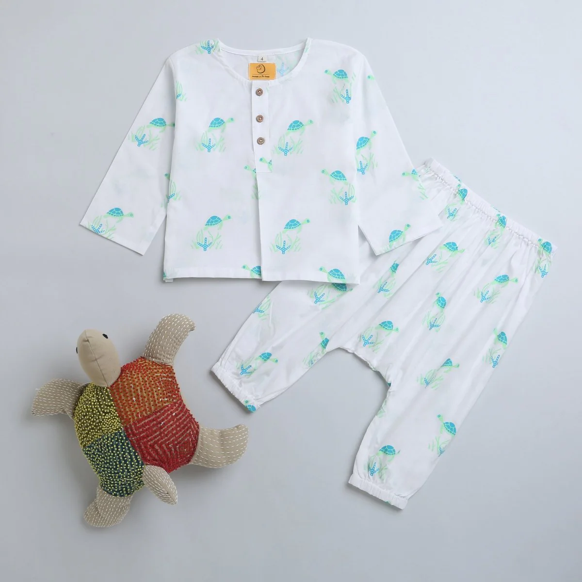 Flippy The Turtle- Unisex Infant Cotton Nightwear - Image 5