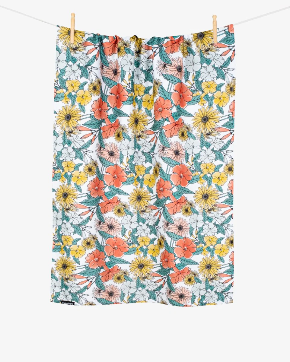 Bamboo & Cotton Blend Printed Beach Towel | Flora - Image 7