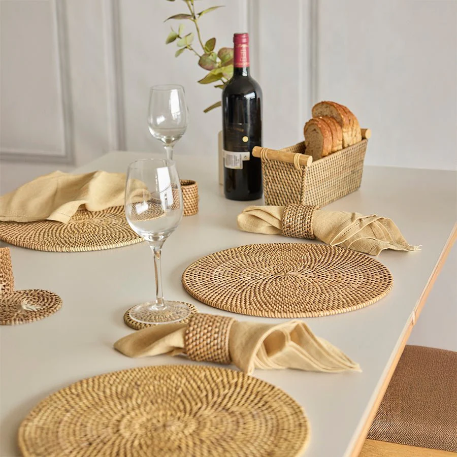 Stylish Dining Flora Rattan Table Placemat (Set of 1)