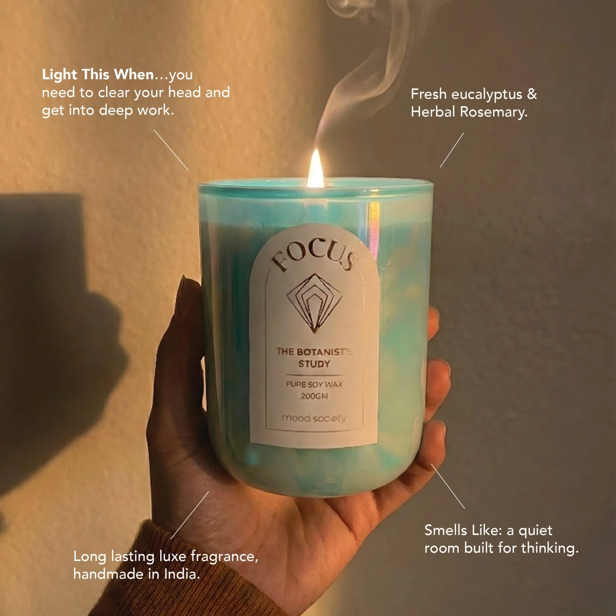 Focus Scented Candle | Handcrafted Aromatherapy Candle - Image 2