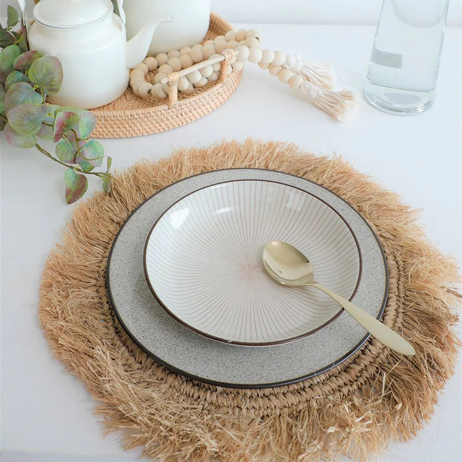Boho & Stylish Fringe Natural Table Placemat